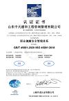 職業(yè)健康安全管理體系認(rèn)證證書(shū)